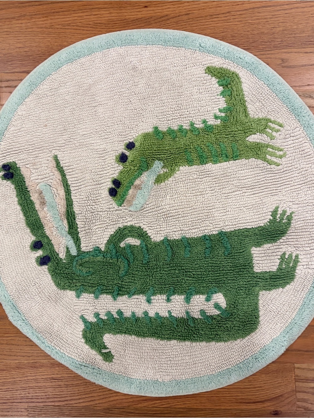 Pottery Barn Round bath mat and shower curtain (matching alligator set)